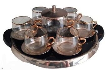 Stará skleněná čajová kávová souprava