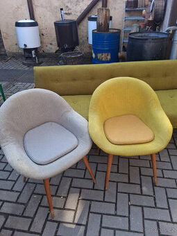 Retro skořepinová křesla - Navrátil + stolek