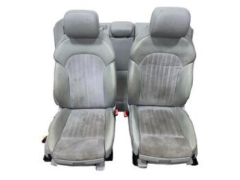 Sedačky šedá kůže perlová napa alcantara Audi A6 C7 4G 2014