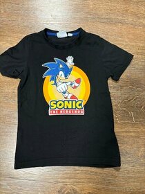 Chlapecké černé triko s krátkým rukávem, Sonic, vel. 128