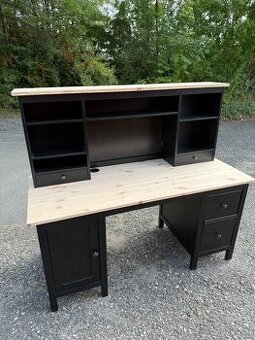 Psací stůl IKEA Hemnes + nástavec - černohnědý