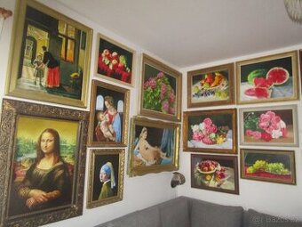 Ručně malované obrazy-kopie-portréty-myslivost atd.