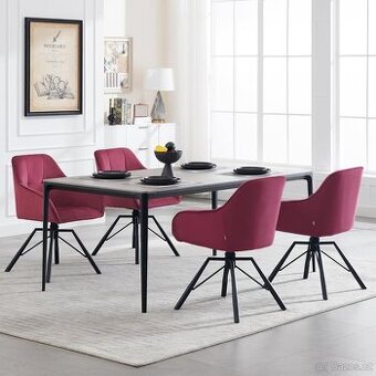 Nové otočně křesílka, velur bordové