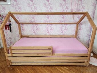 Domečková postel Premium 90×200 se šuplíkem + matrace - 1