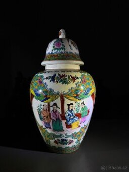 Dekorativní váza s víkem Čína 70. – 90. léta 20. st.