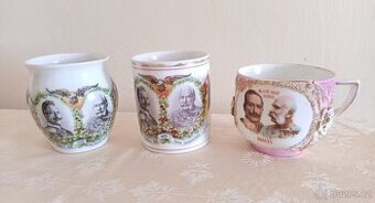 Porcelánové šálky - Franc Josef, Wilhelm II., Rakousko Uher - 1