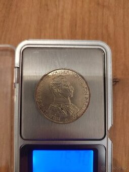3 marky 1914 A, Wilhelm II, stříbro.