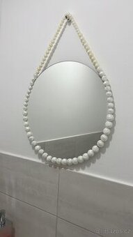 Nástěnné dekorační zrcadlo bílé, 40 cm