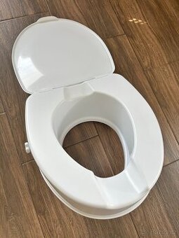 Zvýšené WC sedátko s víkem – 15 cm, téměř nové