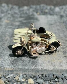 Plechový model - Motocykl se sajdkárou dárek pro muže - 1