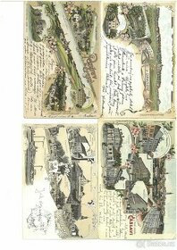 Pohlednice litografie