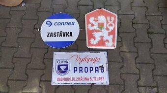 Smaltovaná cedule Propag Olomouc Lev znak Zastávka
