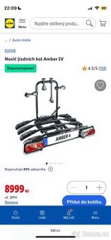 Prodám nosič kol na tažné zařízení na 4 kola Eufab