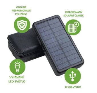 Solární nabíječka s powerbankom 9W 20000mAh ES20000B
