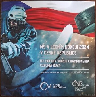 SADA OBĚŽNÝCH MINCÍ 2024 MS V HOKEJI V ČR stand