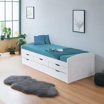 Multifunkční vyvýšená postel z masivu NOVÁ s matrací zdarma