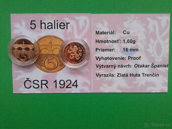 5 haléř 1924