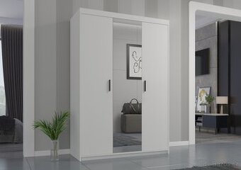 KRÁSNÁ ŠATNÍ SKŘÍŇ 133cm SE ZRCADLEM