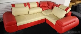 Rohová sedací souprava koženková použita Rock