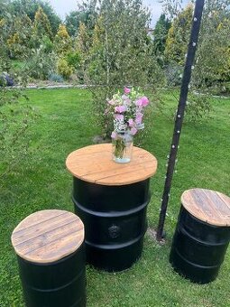 Sudy okrasné, na sezení, stůl, sud