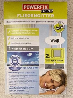 Bílá sít na okna 2x v jednom balení, 130x150 cm