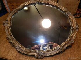Nádherné starožitné bronzové Biedermeier zrcadlo - 1