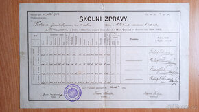 STARÁ ŠKOLNÍ VYSVĚDČENÍ 1902-1936