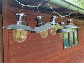 industriální bakelitová lampa, smalt širm, až 5 ks
