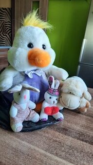 Nový plyšák kachna v kalhotkách, výška 30cm