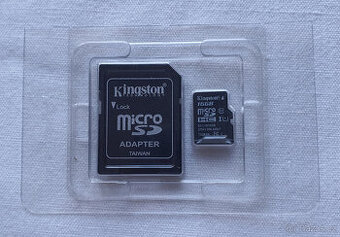 Paměťová karta Kingston MicroSD HC I 16 GB + adaptér