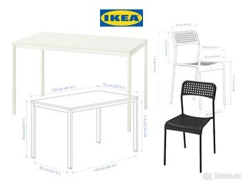 IKEA jídelní stůl VIHALS / židle ABBE 4 ks
