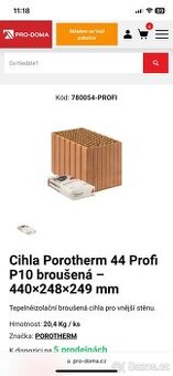 Cihly Porotherm Profi