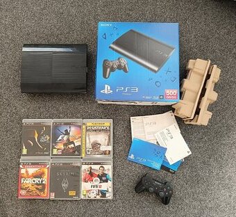 PS3 500GB, originál ovladač + 6 her / PlayStation 3