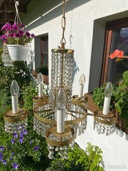 Starý broušený velký lustr