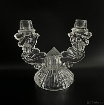 Dvouramenný Art Deco svícen 19 cm, Libochovice