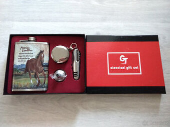 Dárková sada - placatka, panák, nůž - NOVÁ