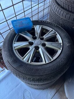 ALU kola 4xR15 195/65 včetně letních pneu (5mm)