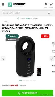 Topení Vonroc na dálkové ovládání