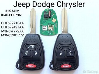 Klíč Jeep Dodge Chrysler ID46 315MHz.