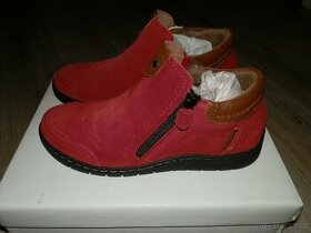 Dámské kotníkové kožené boty vel.36 - červené