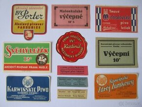 60ks - staré pivní etikety před rokem 1948