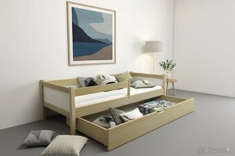 NOVÁ dětská postel BOROVICE bíla + MATRACE + ŠUPLÍK