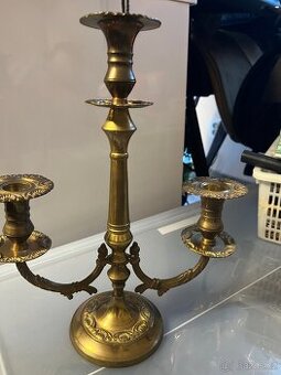 Mosazný retro svícen