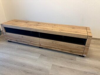 NÍZKÁ KOMODA, černá, barvy dubu, 180/46/40 cm