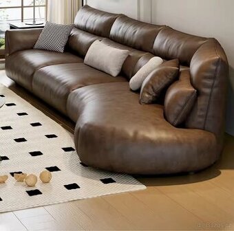 Luxusní kožená rohová pohovka 3,6 m – moderní design