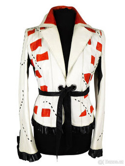 Kožené dámské barevné sako vel. XS