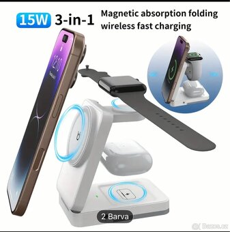 3v1 Nabíjecí Stanice - Skládací Bezdrátová Nabíječka