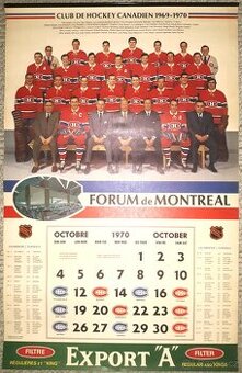 Historické nástěnné kalendáře hokejové NHL Kanada