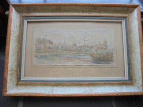 OBRAZ-SVATOPLUK HAVRLÍK-POHLED NA PARDUBICE