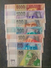 Kompletná sada bankoviek SR - Bimilénium 2000, stav N